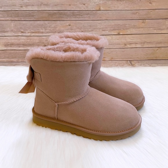 UGG Mini Bailey Bow Satin Boots In Arroyo - Picture 2 of 7